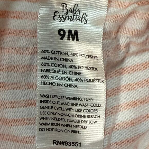 Carter’s Baby Girl 9M Orange Polka Dot Bodysuit & Stripe Pants Outfit Set - Picture 6 of 7